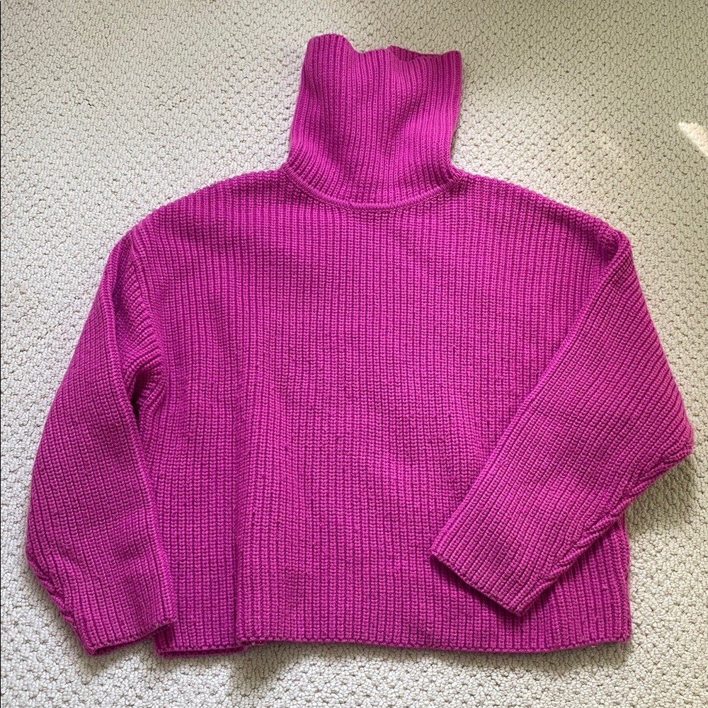 Zara Vibrant Pink Turtleneck Sweater